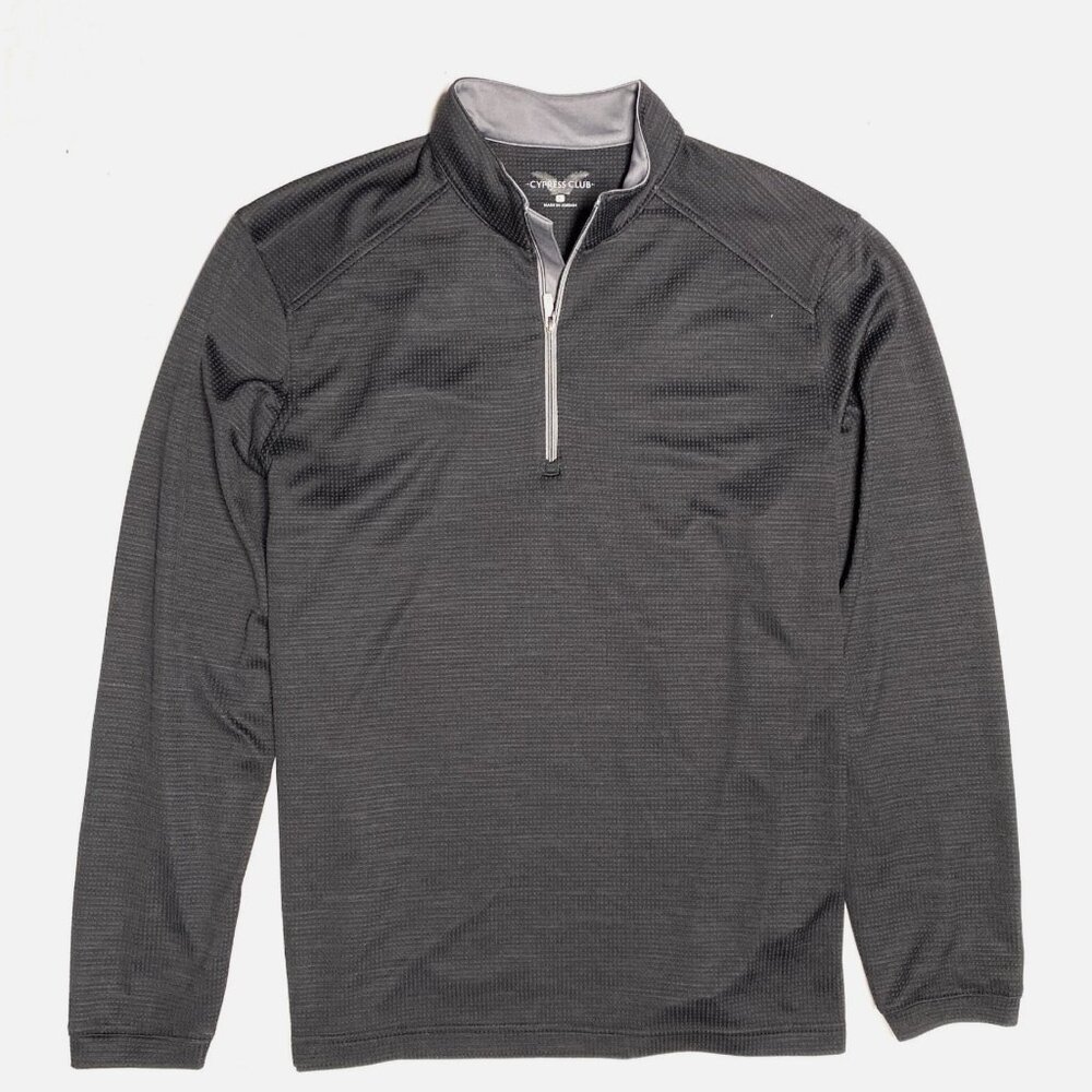 Cypress Club Mens Large Grey 1/4 Zip Long Sleeve Golf Pullover